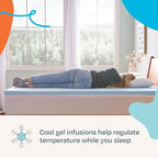 Linenspa Memory Foam Mattress Topper - 2 Inch Gel Infused Memory Foam - Plush Feel - Cooling and Pressure Relieving - CertiPUR Certified - Dorm Room Essentials - King Size