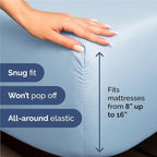 Full 6 Piece Sheet Set - Comfy Breathable & Cooling - Ultra-Soft Hotel Luxury Bedding Set with 8-16 Inch Deep Pockets - 1 Flat & 1 Fitted Sheet & 4 Pillowcases - Wrinkle Free & Easy Care - Baby Blue