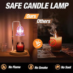 Candle Warmer Lamp with Timer and Dimmer, Electric Wax Warmers for Scented Candles with 5 Brightness Settings, Anti-Glare Lamp with Adjustable Height, Home Decor, Gift for Christmas, Birthday