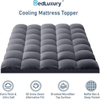 Twin Mattress Topper Extra Thick Pillowtop Cooling Plush Mattress Pad Cover Protector with 8-21 Inch Deep Pocket 3D Snow Down Alternative Fill Grey