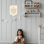 Classroom Banner Canvas, Nursery Kids Room Decor, This Classroom Is Better with You in It Pennant Flag Sign Hanging, Inspirational Wall Art Gifts for Toddler Room Preschool Decor 11x15in