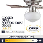 Prominence Home Hero, 28 Inch Traditional Flush Mount Indoor LED Ceiling Fan with Light, Pull Chain, Dual Finish Blades, Reversible Motor - 51656-01 (Brushed Nickel)