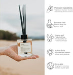 Duša Baies Scented Reed Diffuser & Sticks – 5 Fl Oz Essential Home Fragrance for Bathroom, Office & Living Spaces –Stylish & Long-Lasting Room Air Freshener –Ideal for Housewarming & Special Occasions