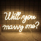 Will You Marry Me Neon Sign for Wall Decor Wedding LED Letters Neon Sign Powered by USB Light Sign for Proposal Decorations Wedding Party Valentines Day Girlfriend