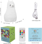Baby Bear Night Light Up Toddler Bed Rooms, Nursery Sleep Aid for Kid LED Light Color Changing Dimmable &Timer Bedside Night Lamp for Breastfeeding Safe Silicone Night Light BPA Free Gifts for Women