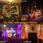 24 Colors Changing Fairy String Lights USB Powered with Remote Control, 33ft 100 RGB LED Bright Silver Wire Firefly Lights for Christmas Tree Wedding Party Indoor Garden Patio Holiday Outdoor Décor