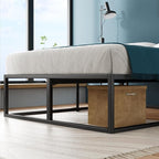 Zinus Joseph 18 Inch Platform Bed Frame, Wood Slat Support, No Box Spring Needed, Eco Friendly WonderBox(TM) Packaging, Easy Assembly, Black, Full
