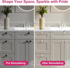 POZEAN Crystal Drawer Knobs 30 Pack, 1.18 inch Glass Knobs for Cabinet, Dresser with Two Different Sizes Screws, Diamond Pulls Handles (30mm, 30Pack, Pink-Silver)