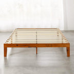 Mellow Naturalista Classic 12 Inch Solid Wood Platform Bed with Wooden Slats, Cal King, Cherry