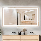72 x 36 LED Bathroom Mirror with Lights, Lighted Bathroom Vanity Mirror for Wall, Espejos para Baños, Frontlit & Backlit, Anti-Fog, Shatterproof, 3 Adjustable Color Temperatures & Memory Function