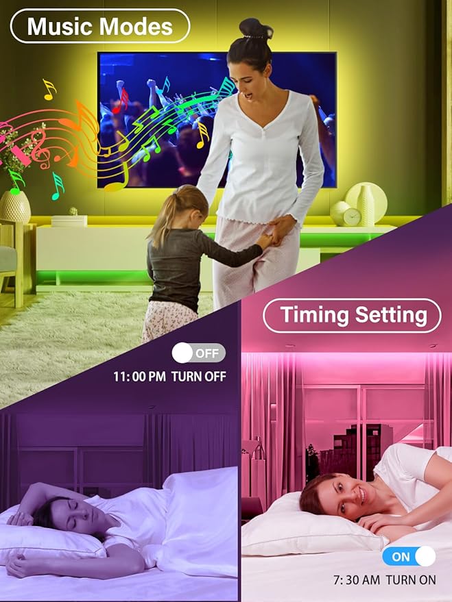 Led Lights for TV, 16.4ft TV Led Backlight 32-75 Inch, USB Led Light Strip with Remote, App Control, RGB Led Strip Lights Music Sync Color Changing Led Lights for Bedroom, Gaming Accessories