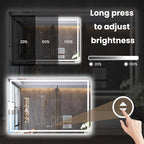 60"X24" LED Bathroom Mirror with Front Lights and Backlit, Anti-Fog, Dimmable, Shatter-Proof Tempered Glass, Lighted Bathroom Vanity Mirror for Wall with 3 Colors, Memory Function