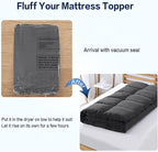 SOPAT Mattress Topper Queen Size Extra Thick Mattress Pad 8-21" Deep Pocket Soft Down Alternative Fill Mattress Protector Pillow Top Mattress Cover (60x80 Inches, Dark Grey)