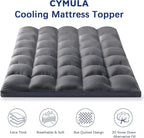 CYMULA Twin Mattress Topper, Cooling Mattress Pad Cover, Extra Thick Pillow Top Mattress Topper with 8-21 Inch Elasticated Deep Pockets, Plush Down Alternative Fill Mattress Protector