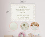 Nursery Rectangular Canvas Banner-Boho Flag Wall Decor for Toddler Boy Girl Kids,Baby Room Above Crib Bedroom Playroom Reading Room Decor-Baby Shower Birthday Christmas Gift-You'll Never Know Dear