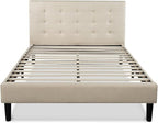 ZINUS Ibidun Upholstered Platform Bed Frame, Mattress Foundation, Wood Slat Support, No Box Spring Needed, Easy Assembly, Full, Beige