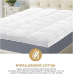 Superior Mattress Topper, Down Alternative, 2 Inch Deep Sized Bed Pillow Top, Comfort Pad, Fluffy Mattress-Topper Protector, Plush Cooling Extra Soft, Hotel Quality, Sleep, All-Season, King, White