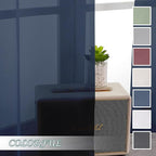 Chyhomenyc Sheer Curtains 72 Inch Length Set of 2, Rod Pocket Voile Drapes for Living Room, Bedroom, Window Treatments Semi Sheer Curtain Panels for Yard, Patio, Villa, Parlor, 42Wx 72L, Navy Blue