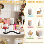 Iron Candle Holder Fireplace: 3 Arms Metal Candelabra Centerpiece Decor - Candle Holder Stand for Candelabra Pillar Candles