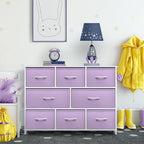 Sorbus Kids Dresser with 8 Drawers - Chest Organizer Unit with Steel Frame Wood Top & Handle, Fabric Bins for Clothes - Wide Furniture for Bedroom Hallway Kids Room Nursery & Closet