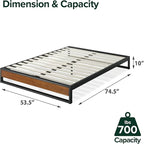 ZINUS GOOD DESIGN Award Winner Suzanne 10 Inch Bamboo and Metal Platforma Bed Frame, No Box Spring Needed, Wood Slat Support, Chestnut Brown, Full