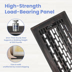 4x14 Inches Heavy Duty Walkable Floor Register - Easy Adjust Air Supply Lever Decorative Floor Vent Covers, Boston Design Vent Covers for Home - Oil Rubbed Bronze