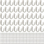 IBosins 50PCS Coat Hooks Wall Mounted Single Prong Robe Hook for Hanging Towel Hooks with 100 Screws for Cup, Mug, Bags, Hat, Cap, Scarf, Pet leashes