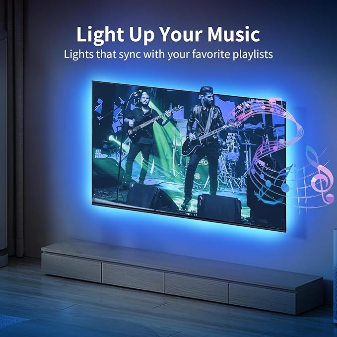 KSIPZE LED Lights for TV, 16.5ft TV led Backlight for 45-75 Inch TVs RGB TV Backlight Behind Music Sync Bluetooth APP & Button Control TV LED Strip Lights USB Powered for Bedroom/Gaming