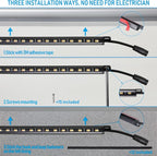 TORCHSTAR LED Safe Lighting Kit 3CCT, (6) 12 Inch Linkable Light Bars, Motion Sensor, 3000K/4000K/5000K Selectable, 900LM Safe Light Kit for Gun Safe Under Cabinet Locker Closet, UL Power Adapter