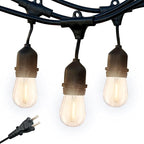 Brightech Ambience Pro LED String Lights - 48 Ft Commercial Grade Patio Lights Outdoor Waterproof - Heavy Duty Porch String Lights for Backyard, Christmas - Dimmable Vintage Edison 1W 15 Bulbs,