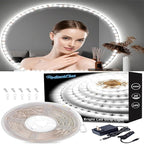 20ft/6M Led Vanity Mirror Lights Kit Vanity Make-up Mirror Full Length Mirror Cloakroom Adjustable Flexible Strip Light Table Set with Dimmer & Power Supply Mirror Decor Mirror Not Included