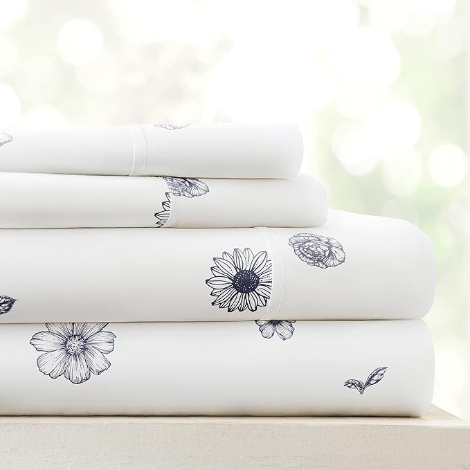 Linen Market 4 Piece California King Bedding Sheet Set (Navy Blue) - Sleep Better Than Ever with These Ultra-Soft Cooling Bed Sheets for Your California King Size Bed - Deep Pocket Fits 16" Mattress