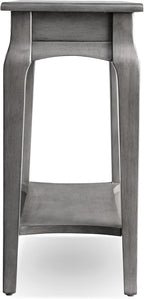 Stratus Solid Wood Narrow Side End Table with Shelf, Smoke Gray, Perfect for Living Rooms, Bedrooms, and Small Spaces – Leick Home, 22005-GR