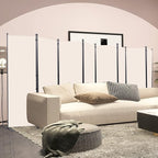 Room Divider, 8 Panel Folding Privacy Screens with Wider Support Feet, 6 Ft Portable Room Partition for Room Separator, 176" W X 71" H, Beige