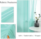 DUALFIE Aqua Curtains 84 Inches Long for Bedroom,2 Panels Sheer Grommet Summer Ocean Coastal Decor Beach Themed Seafoam Green Curtains for Living Room Nursery,52 x 84 Inch Mint Green