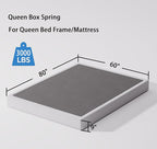 Queen Size Box Spring and Cover Set, 9 Inch High Profile Metal BoxSpring, Heavy Duty Structure Mattress Foundation, Noise Free, Non-Slip, Easy Assembly