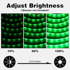 iNextStation 12V LED Light Strip IP65 Waterproof Green LED Strip Lights 16.4ft/5m Cuttable 300 SMD 2835 LED Tape Flexible Led Lights for Bedroom Outdoor Indoor Decor (Power Adapter not Included)