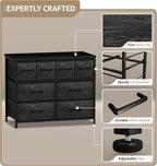 Sorbus Dresser with 8 Faux Wood Drawers - Chest Organizer Unit with Steel Frame Wood Top & Handle Easy Pull Fabric Bins for Clothes - Large Storage Furniture for Bedroom Hallway, Living Room & Closet