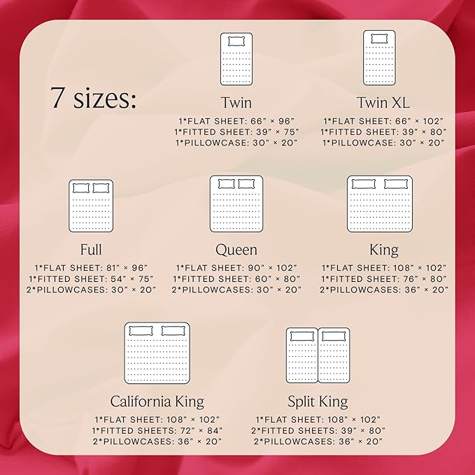 LuxClub 4 PC Sheet Set Bed Sheets Deep Pockets 16" Eco Friendly Wrinkle Free Cooling Machine Washable Hotel Bedding Silky Soft - Red California King
