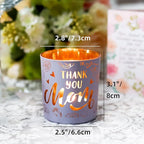 SHMILMH Thanksgiving for Mom from Son Daughter, Mothers Day Table Decoration 4 PCS, Glass Candle Jar Votive Candle Holder for Mother's Birthday Party Decor