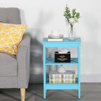 VECELO Modern Nightstands X-Design Side End Table Night Stand with Storage Shelf for Bedroom,Living Room,