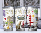 City Travel Mug for City Lover,20oz Double Wall Tumbler Vacuum Insulated Stainless Steel Coffee Cups (San Francisco)