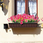 30 Bundles Artificial Flowers Outdoor UV Resistant Fake Flowers No Fade Faux Plastic Plants Garden Porch Window Box Decorating(Rose red)