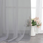 Chyhomenyc Light Grey Sheer Curtains 78 Inches Long 2 Panels Set for Living Room, Light Filtering Voile Lightweight Bedroom Curtains, Rod Pocket Solid Window Treatment Drapes, Each 42W x 78L