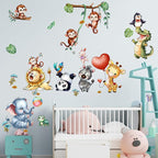 Animal Wall Stickers Cute Wall Decals Kid Room Nursery Baby Bedroom Décor (Happy Dancing Animals)