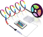 LED Strip with 24 Keys Remote Control, 2m Battery Powered Strip Lights for Party and DIY Decoration