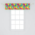 Ambesonne Geometric Window Valance, Vivid Colored Stained Glass Style Pattern Wavy Lines Curves Oval Shapes Modern, Curtain Valance for Kitchen Bedroom Decor with Rod Pocket, 54" X 12", Multicolor