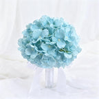 100PCS Artificial Hydrangea Flowers, Fake Flowers Silk Hydrangea Full Flowers Heads with Stems for Wedding Home Party Shop Baby Shower Decor (Yellow Blue)