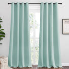 NICETOWN Aqua Blue Blackout Curtains 102" Long for Office, Dining Room, Guest Room, 55" Wide by 102" Long, 2 Pieces, Sound Reducing Heat and Cold Block Curtain Panels for Modern Room Decorative