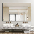 Black Bathroom Mirror for Wall, 30x48 Inch Rectangle Mirrors with Metal Frame, Modern Vanity Wall Mirror Decor for Entryway Hangs, Bathroom, Living Room Horizontal or Vertical